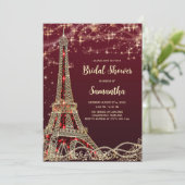 Paris Theme Bridal Shower Invitations Kaart (Staand voorkant)