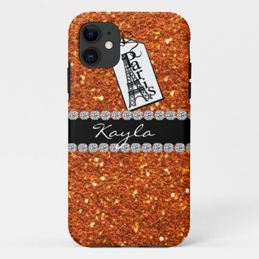 Paris Theme CORAL Crystal BLING IPHONE 5 Hoesje (Achterkant)