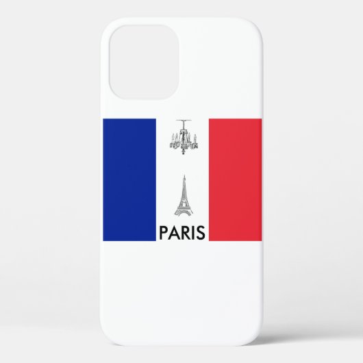 Paris Theme Eiffel Tower French Flag Case-Mate iPhone Case (Achterkant)