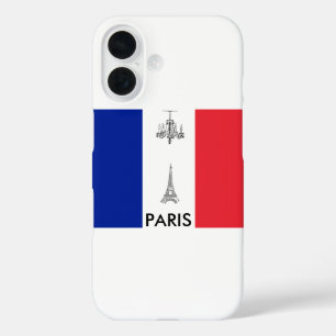 Paris Theme Franse vlag iPhone 16 Hoesje