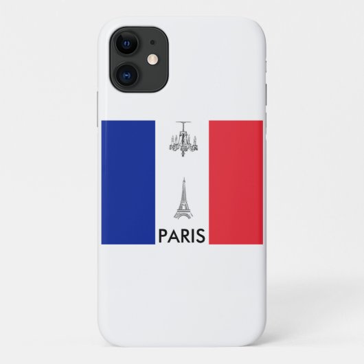 Paris Theme Franse vlag Case-Mate iPhone Case (Achterkant)