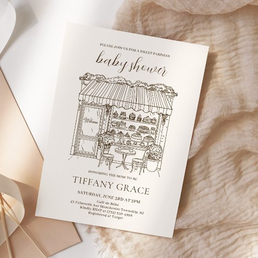 Paris Theme French Patisserie Baby Shower Kaart