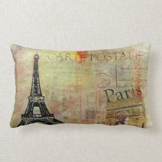  Paris Theme Lumbar Pillow/Carte Postale Kussen