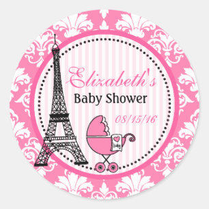 Paris Theme Party Stickers voor Baby shower