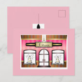 Paris Theme Pink French Patisserie Briefkaart (Voorkant / Achterkant)
