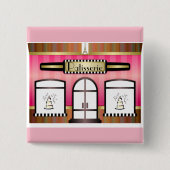 Paris Theme Pink French Patisserie Button (Voorkant)