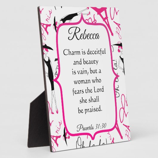 Paris Theme Proverbs 31 Vrouw Fotoplaat (Zijkant)