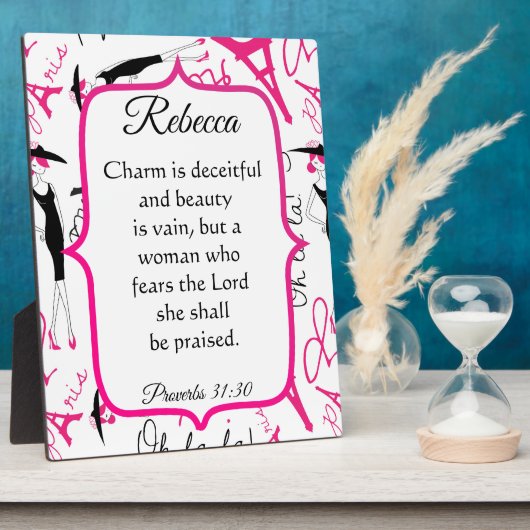 Paris Theme Proverbs 31 Vrouw Fotoplaat (Zijkant)