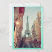 Paris Theme Quinceañera Invite Kaart (Achterkant)