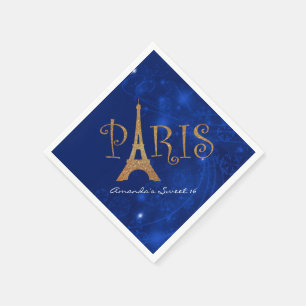 Paris Theme Sweet 16 Custom Birthday Napkins Servet