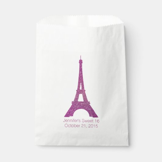 Paris Theme Sweet 16 Favor Bag Bedankzakje (Voorkant)