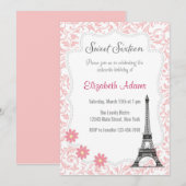 Paris Theme Sweet Sixteen Uitnodiging (Voorkant / Achterkant)