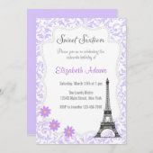 Paris Theme Sweet Sixteen Uitnodiging (Voorkant / Achterkant)