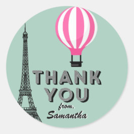 Paris Theme Verjaardag Dank u Sticker