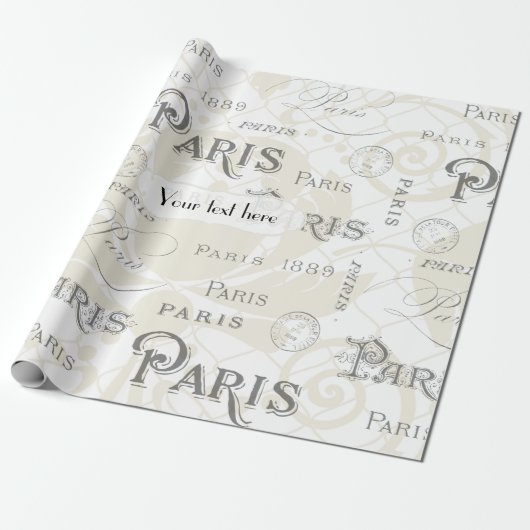 Paris Thmed Wedding   Cadeaupapier (Uitgerold)