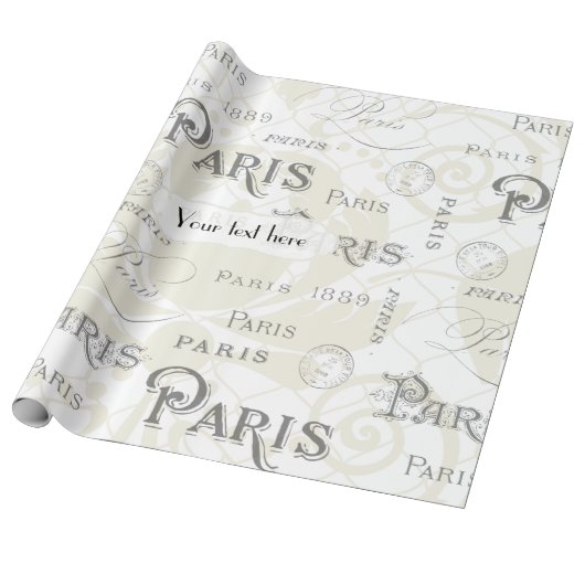Paris Thmed Wedding   Cadeaupapier (Uitgerold)