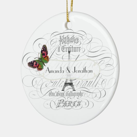 Paris Thmed Wedding Keramisch Ornament (Links)