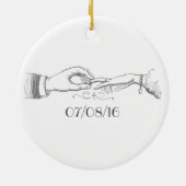  Paris Thmed Wedding  Keramisch Ornament (Achterkant)