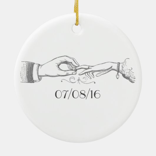 Paris Thmed Wedding Keramisch Ornament (Achterkant)