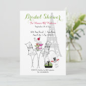 Paris Thmet Vrijgezellenfeest Kaart (Staand voorkant)