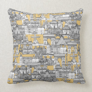 Paris toile gold kussen