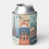 Paris Tokyo Rome Place Cab Sleeve Blikjeskoeler (Blikje Voorkant)