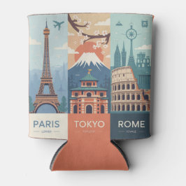 Paris Tokyo Rome Place Cab Sleeve Blikjeskoeler
