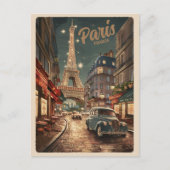 Paris Tour Effiel vintage oude straten geschenken Briefkaart (Voorkant)