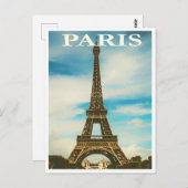 Paris Tour Eiffel France vintage Briefkaart (Voorkant / Achterkant)