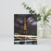 Paris Tour Eiffel in Night Briefkaart (Staand voorkant)