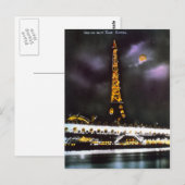 Paris Tour Eiffel in Night Briefkaart (Voorkant / Achterkant)