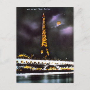Paris Tour Eiffel in Night Briefkaart