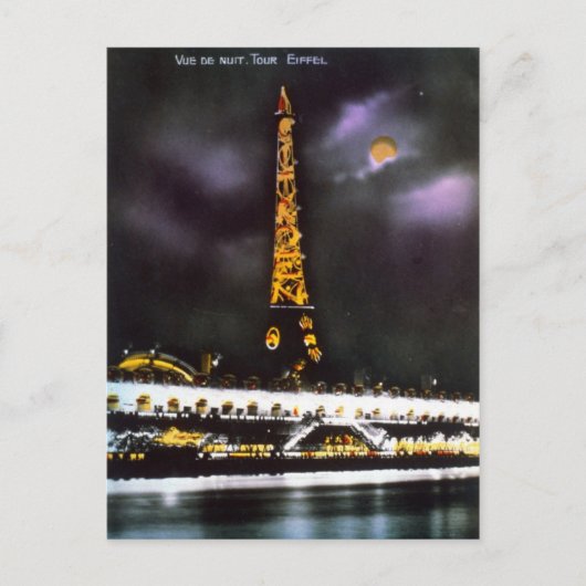 Paris Tour Eiffel in Night Briefkaart (Voorkant)