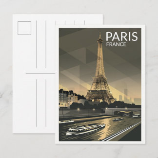 Paris Tour Eiffeltoren vintage oude straten cadeau Briefkaart