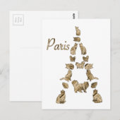 Paris Tower of Cats Briefkaart (Voorkant / Achterkant)