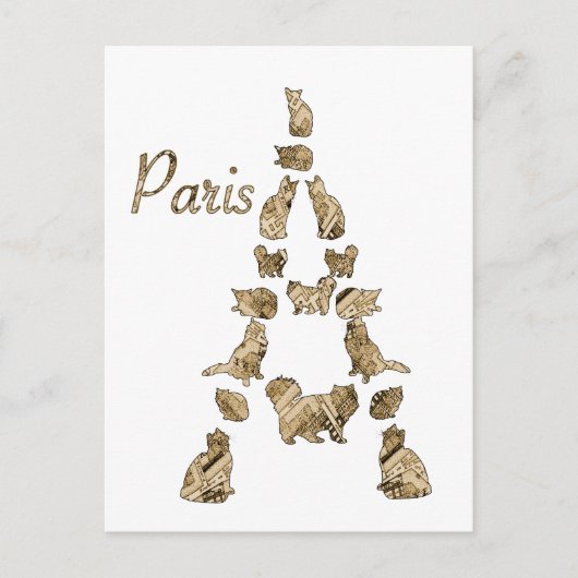 Paris Tower of Cats Briefkaart (Voorkant)