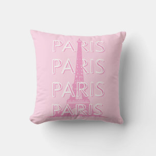 Paris Travel Art, Reiskunst, Preppy Art, Roze Kussen