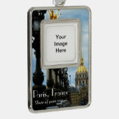 Paris Travel Kerstversiering  Verzilverd Omlijst Ornament (Rechts)