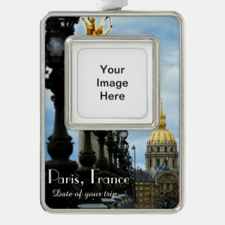 Paris Travel Kerstversiering  Verzilverd Omlijst Ornament
