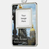 Paris Travel Kerstversiering  Verzilverd Omlijst Ornament (Links)