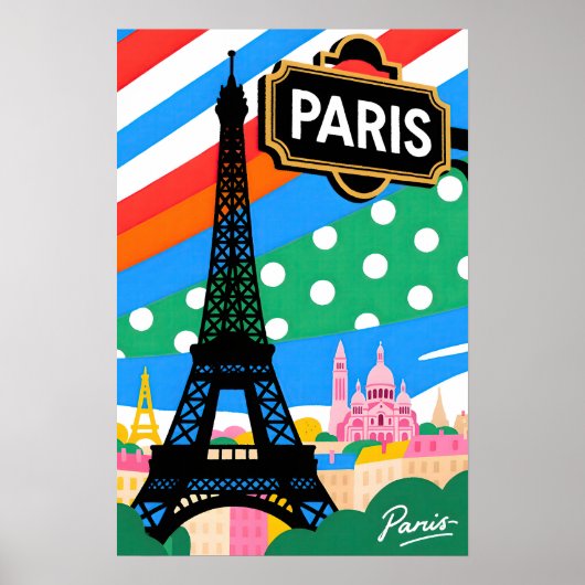 Paris Travel   Pop Art Poster (Voorkant)