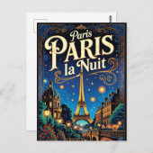 Paris Travel Poster, Briefkaart (Voorkant / Achterkant)
