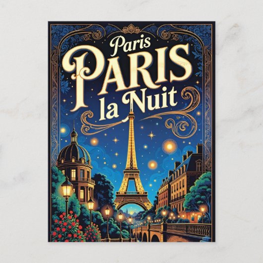 Paris Travel Poster, Briefkaart (Voorkant)