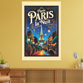 Paris Travel Poster,  Canvas Afdruk (Insitu (Woonkamer))