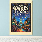 Paris Travel Poster,  Canvas Afdruk (Insitu (Houten vloer))