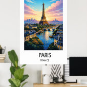 Paris Travel Poster France Wall Art (Thuiskantoor)