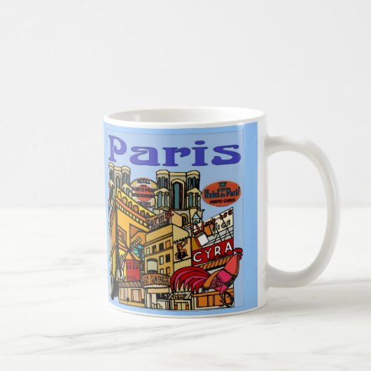 Paris Travel Poster Koffiemok (Rechts)