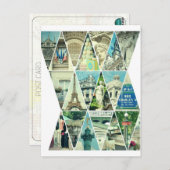 Paris Trendy Triangle Photo Collage - Briefkaart (Voorkant / Achterkant)