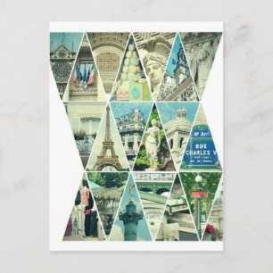 Paris Trendy Triangle Photo Collage - Briefkaart