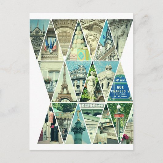 Paris Trendy Triangle Photo Collage - Briefkaart (Voorkant)